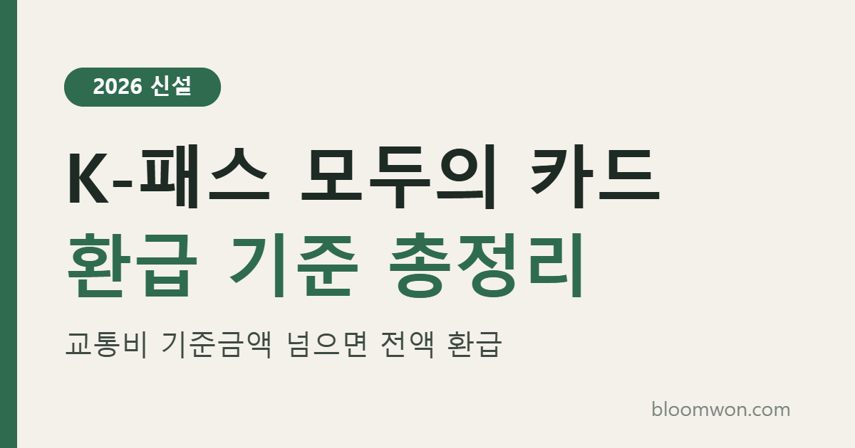 K-패스 모두의 카드 환급 기준